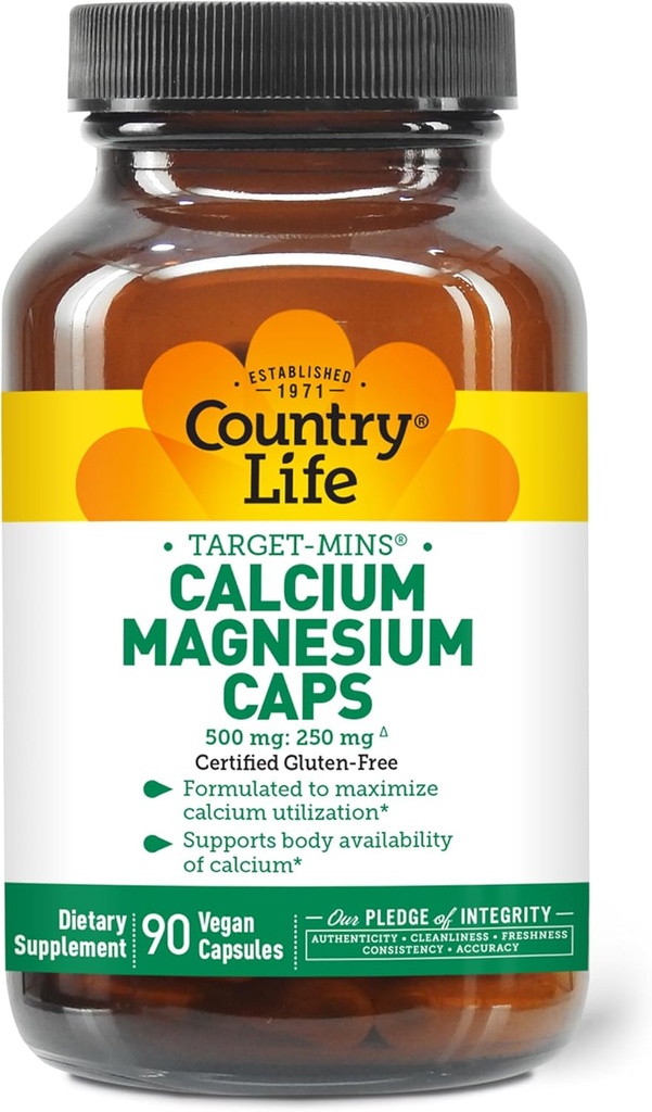 Država Life Target-Mins Kalcij Magnezij kompleks - 1000mg Kalcij, 500mg Magnezij, Gluten-free dodatek za zdravje kosti