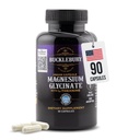 Bucklebury Magnezij Glycinate Kapsule z L-Theanine 350mg - Napredna formula za razbremenitev stresa, mišice in kosti podpora - Magnezij Glycinate dopolnila za ženske in moške - Vegan 90 Count