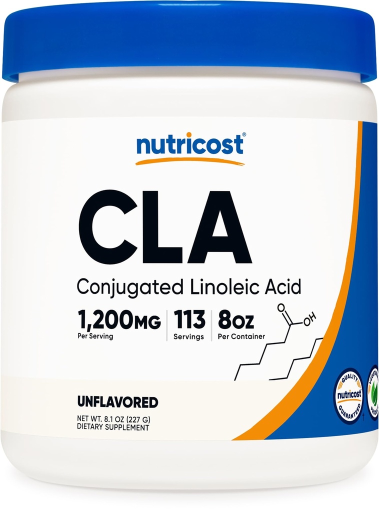Nutricost CLA (konjugirana linolna kislina) 8oz (227g) prašek - brez glutena, brez GSO CLA dodatek