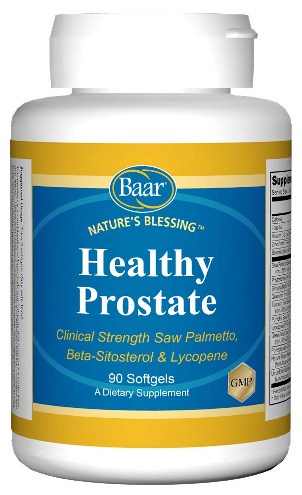 Baar Nature's Blessing Health Prostata Softgels, Klinična moč žaga Palmetto, Beta-Sitosterol & Lycopen, 90 Softgels