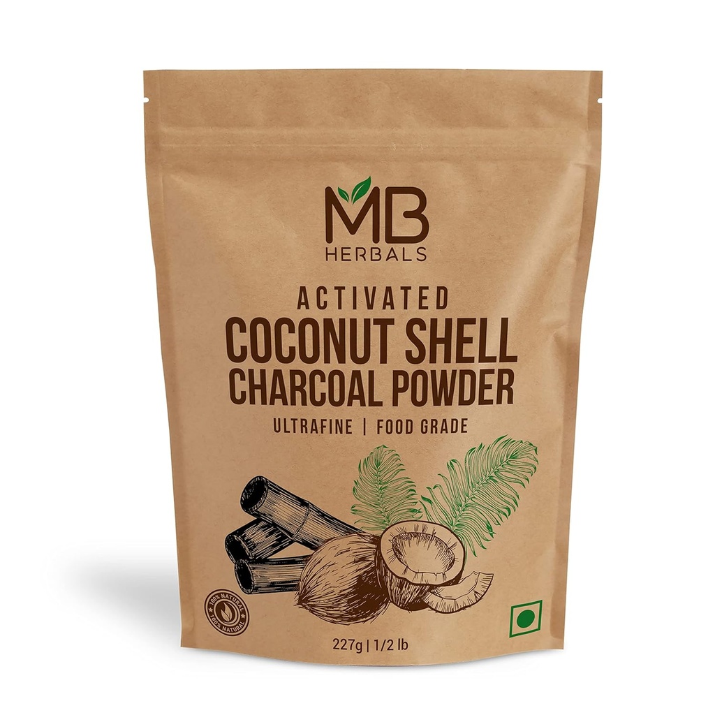 MB Zelišča Aktiviran Charcoal prašek iz kokosove školjke 8 oz (227 Gram / 0,5 LB) 