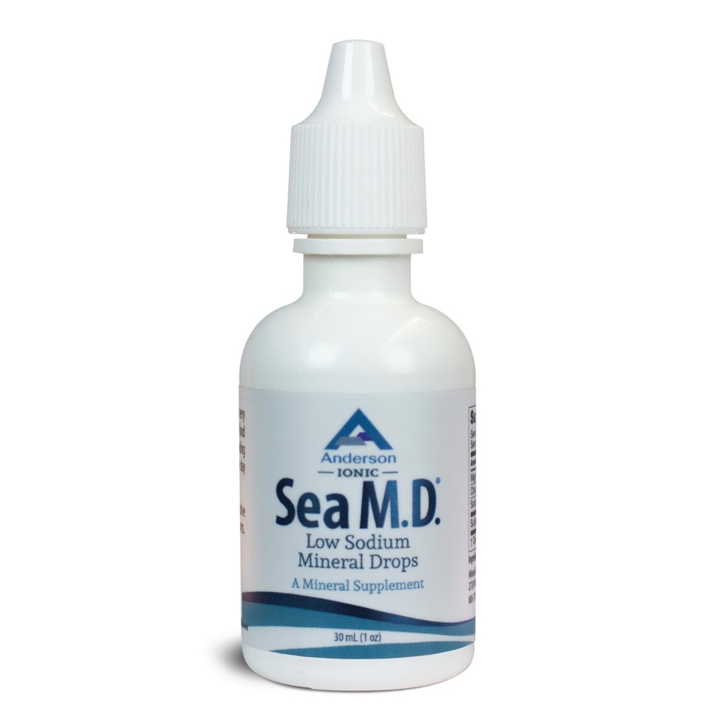 Anderson Sea M.D. Zgoščena sled mineralnih kapljic, Jonski elektrolit Magnezij dopolnilo, AIDS v mišičnih krčih, tekoči magnezij in trace Mineral, Enostavno vzeti (1 Ounce)