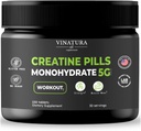 VINATURA Kreatin tablete monohidrata 5g - kreatin tablete, kreatin tablete za moške, ženske, kreatin en capsulas *ZDA Made & Tested* Nearomatiziran kreatin monohidrat v prahu alt, 150 tablet 30 odmerkov