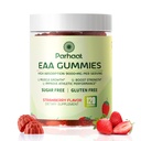 EAA Gumies 120 Gummies (Strawberry), Essential Aminokisline - vseh 9 Essential Aminos (EAA) in vse razvejane Chain Aminos (BCAA), Non-GMO, Gluten Free, vegetarijansko prijazno