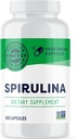 Kapsule zdravila Vimergy Spirulina – koncentrirane rastlinske beljakovine podpirajo imuno zdravje in kardiovaskularno delovanje – Vegan, Košir, brez glutena – 180 kapsul