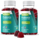 VITEEY probiotični Gumiji s prebiotiki – Gut Health dopolnila za prebavno zdravje – 2 milijarda CFUs – Vegan, Gluten-free – 120 Število