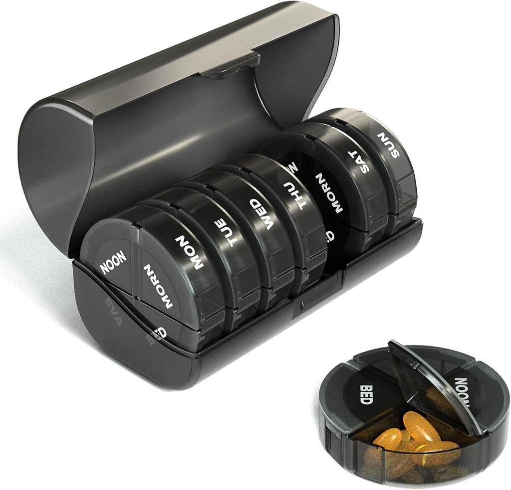 Sukuos tedenske tablete Organizator 4 krat na dan, ekstra velike 7 dan tablete Box, Barviti vitamini Holder Primeri za ribje olje, Vitamin, Medication, Dodatki 