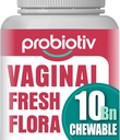 Žvečljivi vaginalni probiotiki za ženske 10 milijard CFU + organski prebiotiki – podpira vaginalno zdravje, ohranja vaginalno pH ravnovesje in spodbuja svežino feminin, jagodno-cvetne tablete