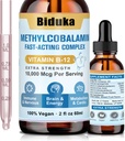 10.000mcg Vitamin B12 Podjezične tekoče kapljice, Edinstvena formula z D3, B9(Folna kislina), Kalcij, Podporna energija, Srce, Mood, Možgani, Imunski sistem, Vegetarian, Ne-GMO & Gluten Prost
