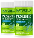 Naturelo probiotiki za digestivno zdravje - 50 milijard CFU, 11 sevov, dodatek za dnevno uporabo - okrepi imunski sistem, zapoznelo sproščanje, brez hladilnika, 60 vegetarijanskih kapsul (paket po 2)