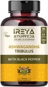 Kapsule Ashwagandha Organic 1000mg (90 kapsul) Izdelane s Tribulus Terrestris, Shatavari in črnim poprom Organske sestavine 