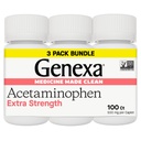 Genexa Clean Acetamofen 500mg Dodatna moč, Barvilo brez bolečine Reliever Fever Reader, 0% Umetni dodatki, Pain Medicine za odrasle, Olajša glavobol, Backache, Manjši Artritis Bolečine, 300 tablet