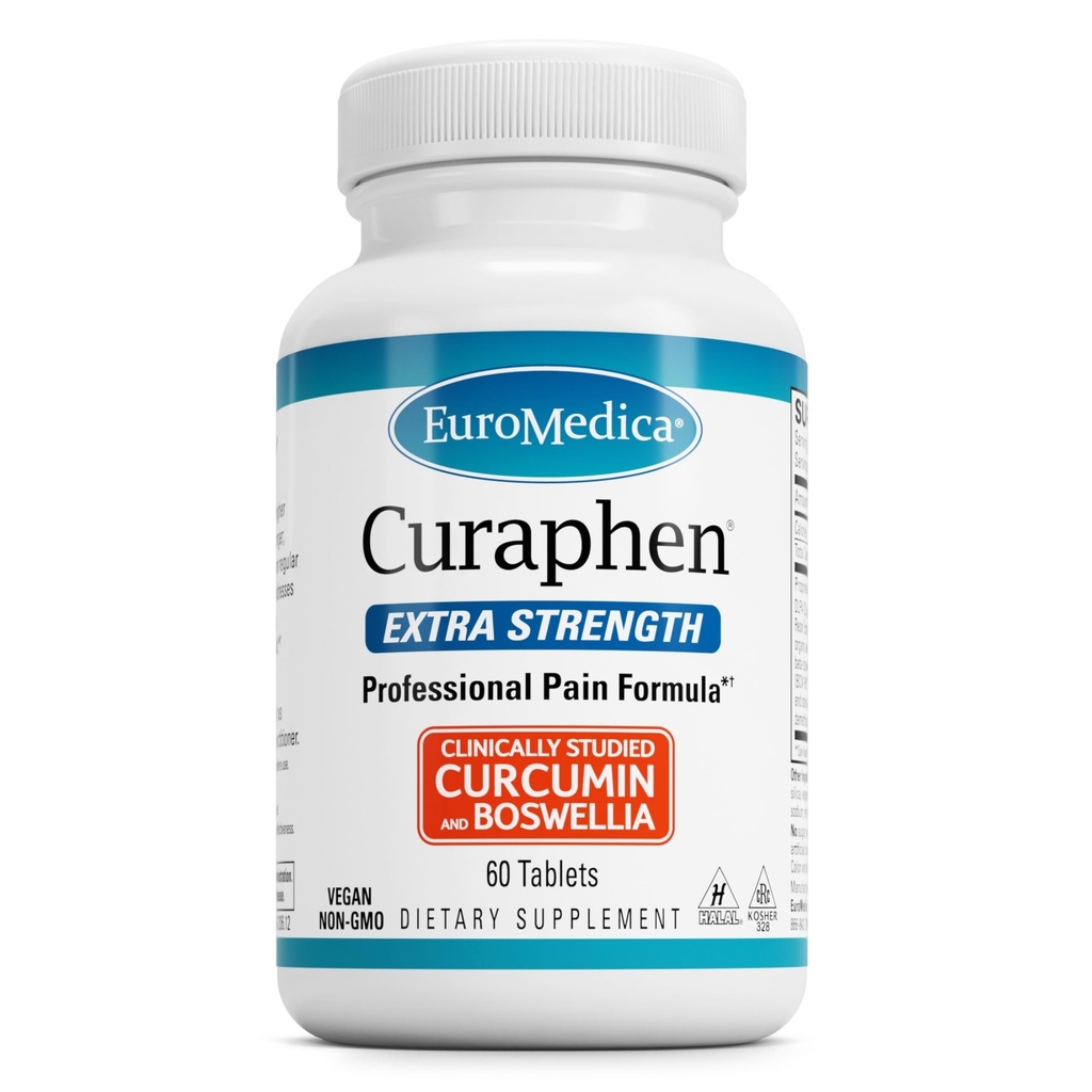 EuroMedica Curaphen Dodatna moč - Curcumin & Boswellia dodatek za zdravo kroženje podpora - Kurmerski dodatek za podporo sklepov, mišice zdravje in endorfin proizvodnja - 60 tablet
