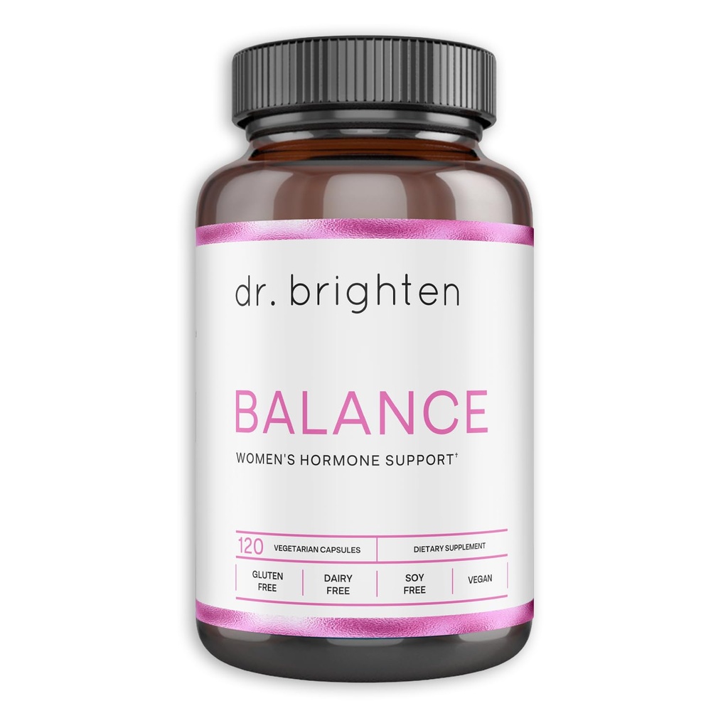 Dr. Brighten Balance - Hormonsko ravnovesje za ženske s Chasteberry in DIM - Cilji Hormonal Acne, perioda vprašanja, & PMS - Vegan, Non-GMO