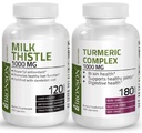 Bronson kurkumin z BioPerine visoko moč skupno podporo + mleko Thistle 1000mg Silymarin Marianum & Dandelion Root