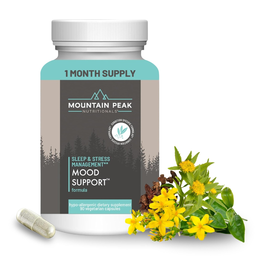 Mountain Peak Nutritionals Podpora razpoloženju Formula - Podpira Serotonin Levels - Hypoallergenic Dietary Supplement (90 Vegetarijanske kapsule)
