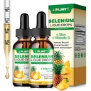 2 Pakiranje Selenovih tekočih kapljic, 200mcg tekočega selena z vitaminom C in cinkom, Podpora za imunski sistem, antioksidant in zdravje srca, visoka absorpcija, Ananasov okus