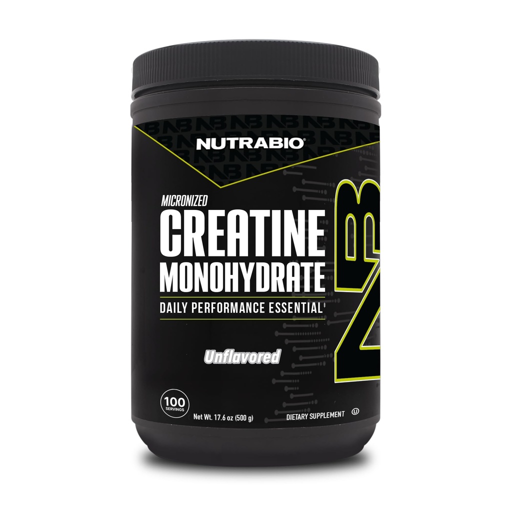 NutraBio Pure Micronized Kreatin monohidrat v prahu dodatek, nearomatiziran, (500 g) - Podpira Bulk Muscle Energy, Recovery, in moč - HPLC Tested Creatine Powder dodatek za moške in ženske