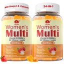 Ženske multivitaminski gumi z omega 3(DHA/EPA), vitamin D3 K2, kalcij, inozitol, dnevne ženske Vitamin A C E B kompleks, L-metilFolat, metil B12, brez sladkorja metilirani multivitaminski minerali, 120Cts