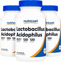 Nutricost Lactobacillus Acidophilus 10 milijard CFU, 120 Veggie kapsule - probiotik (3 steklenice)