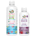 MaryRuth Organics Kids Multivitaminski liposomski (Strawberry Cherry & Vanilla) & Vitamin D3 Liposomalni (Mexed Berry) Čista nalepka Projekt Verified® Vitamini za Immunity & Splošno Wellness, Vegan, Non-GMO
