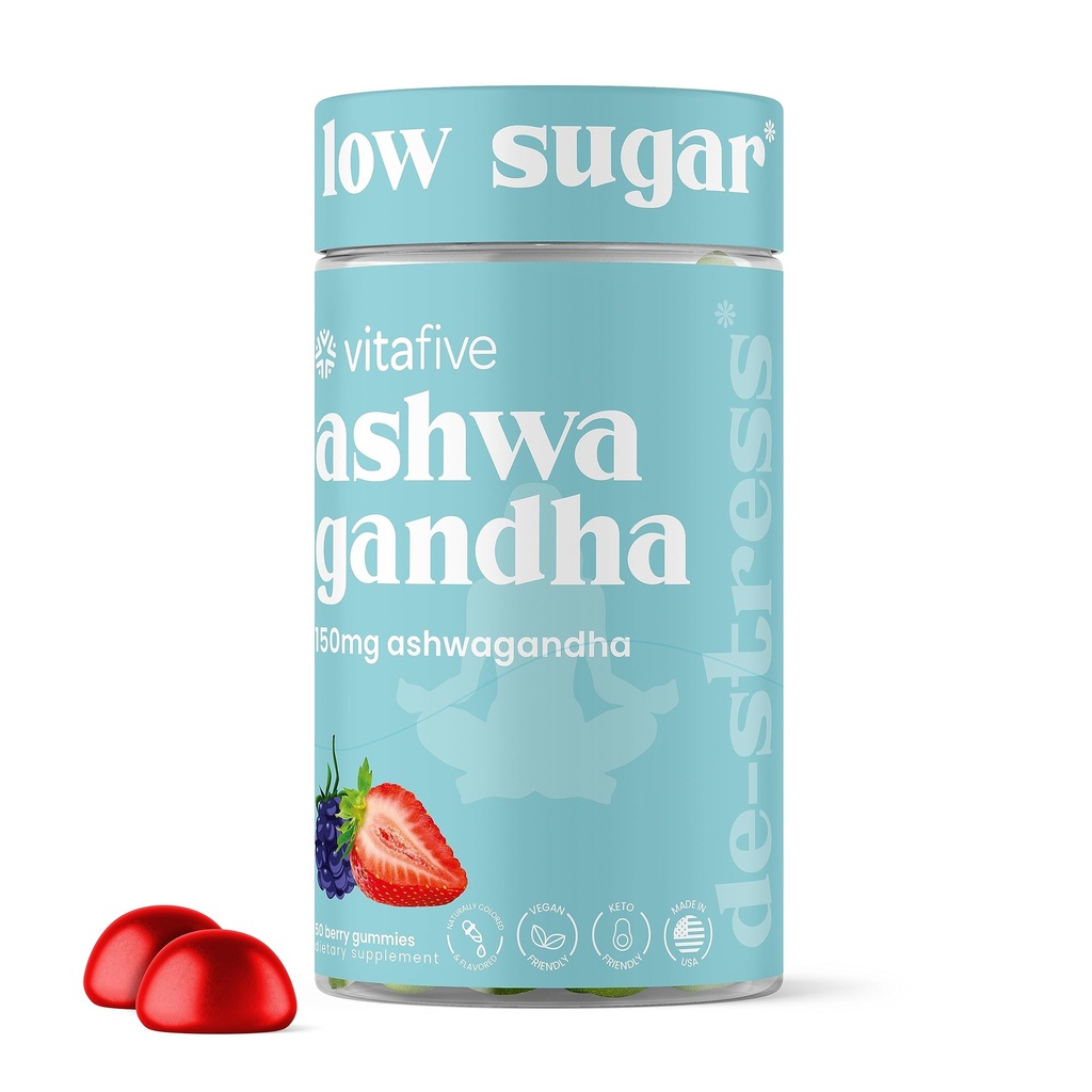 vitapet Ashwagandha Gumies z vitaminom B12, Ashwagandha Gumies za moške in ženske, Vegan, Gluten brezplačno (50 Ct)