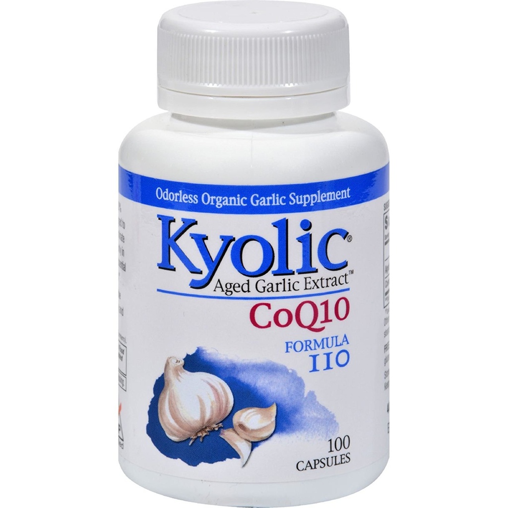 Kyolic Formula 109 Aged Česen Extract z CoQ10 kapsulo - 100 na škatlo - 3 pakiranja na škatlo.