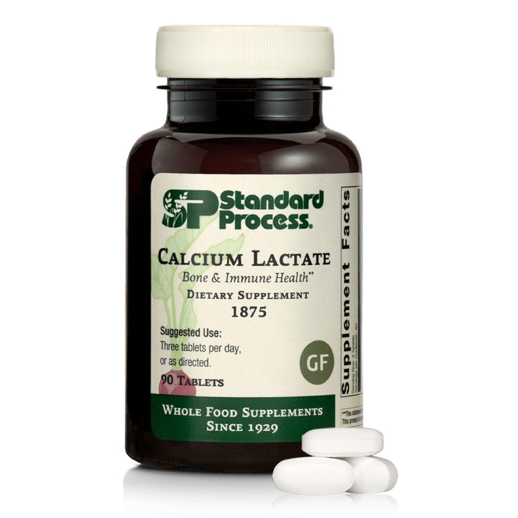 Standardni proces Kalcijev laktat - kostna gostota in imunozdravstvena podpora - Aids Blooting & Normalna funkcija celic - Vegan, Gluten-free, ne- mlečna, ne- soja in ne- grain - 90 tablet (30 obrokov)