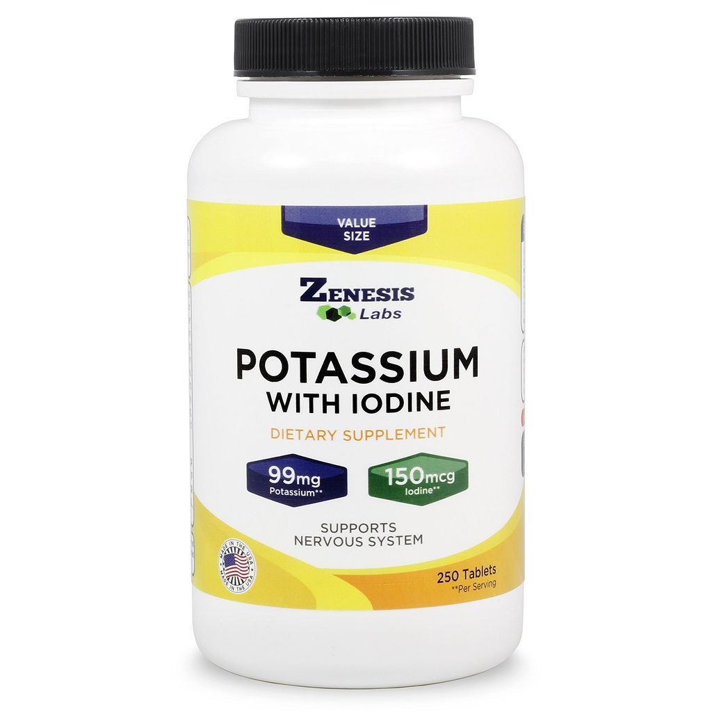 Kalijev glukonat 99 mg + 150mcg Jod iz razsutega odmerka kelpa (250 tablet/steklenica)