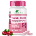 Zemeljski Pearl Vaginalni probiotiki za ženske - 15 x Učinkovitejši z BIO-Tract®, 3 milijardami CFU, probiotične in prebiotične mešanice, spodbuja zdravo vaginalno razmerje in pH ravnovesje za ženske - samo 1 tableta/dan