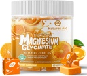 Magnezij Glycinate Soft Chews dodatek,Chewable Sugar Prost Kalijev Magnezijev žveči z Magnezijev Glicinat, Vitamin D, B6 in CoQ10 za mirno podporo in spanje za odrasle,60 dni dobave-oranžna