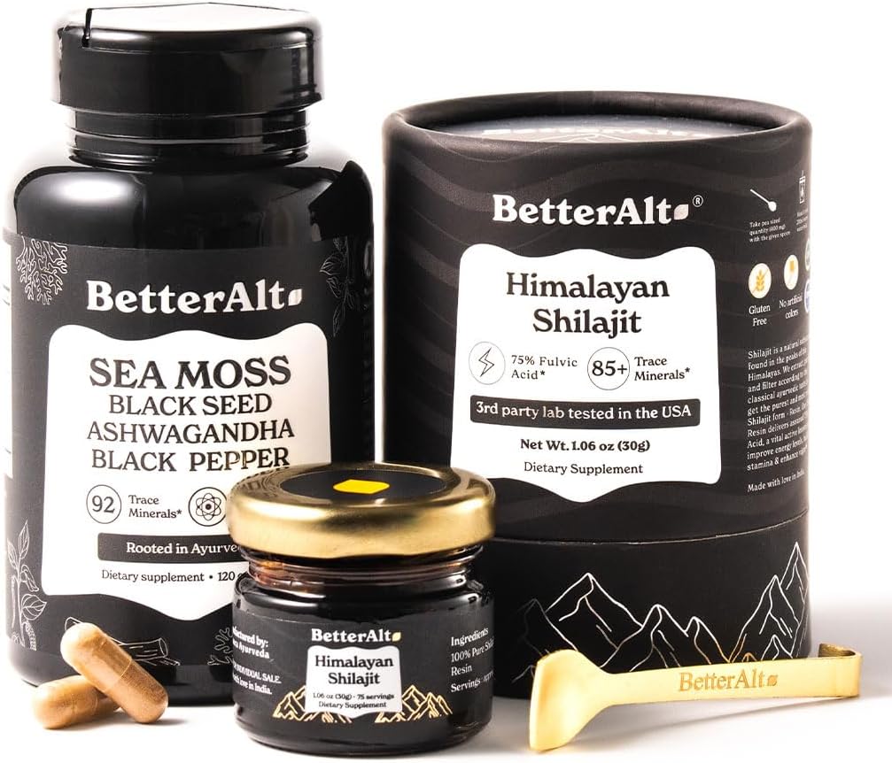 Better Alt Shilajit Resin 30 gm & Sea Moss Kapsule Energy Duo