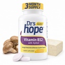 Vitamin B12 1000 Mcg, B12 Vitamini 1000 Mcg Pomoč za povečanje presnove, proizvodnjo energije in podporo živčnega sistema, 90 žvečljive tablete - 1 tableta na postrežbo, brez glutena