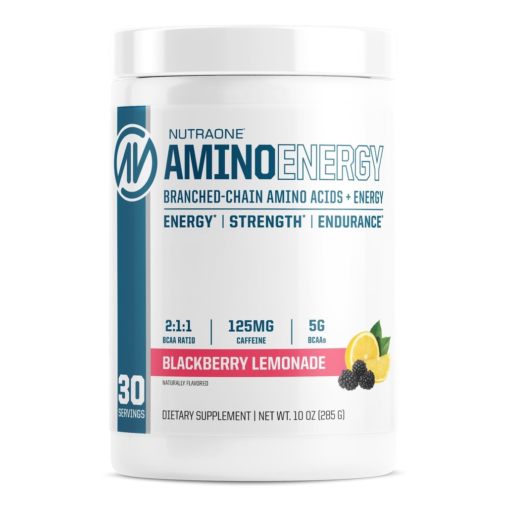 NutraOne Amino Energy BCAA Powder Pre-World Supplement z razvejano verigo Aminokisline za pomoč gorivo in obnovitev* (Berry Limonade - 30 Serving)