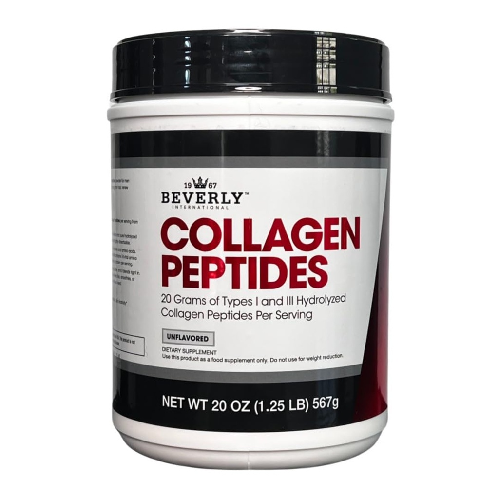 Beverly International Kolagen Peptides Protein Powder. Mladi videz- Koža, lasje, nohti, kosti in skupno zdravje. Enostavno za uporabo, zelo neverjetno. 18 Gram beljakovin, brez arome 20 oz.