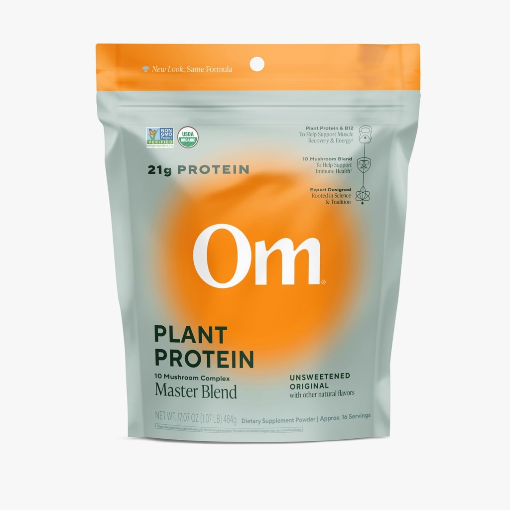 OM MUSHROOM SUPERFOOD Master Mešanica na osnovi beljakovin v prahu (Reseable Bag (16 serving), nearomatizirani proteini)