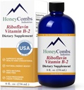 HoneyCombs Vitamin B2 Riboflavin Dopolnilo tekočinske kapljice - Visoka jakost Vitamin B2 za moške in ženske - ohraniti zdravo prebavo, živčni sistem, lase, kožo, nohte - Veganski tekoči vitamini (8 Fl oz)