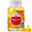 Otroci Omega in DHA Gumies - Maščobne kisline Omega 3 6 9 z vitaminom C za vid - Hranilna DHA za otroke za zdravo živčevje in fokus podporo - Ribe brez - 60 Count