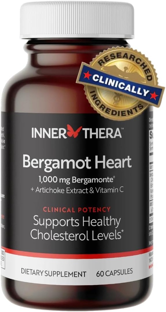 Bergamot srce -1000mg Certified Citrus Bergamot - ekstra moč polifenoli - Kardiolog razvit in klinično dokazano - Bergamot dodatek za visoko holesterola in zdravje srca
