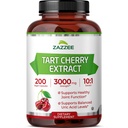 Zazzee Tart Cherry 10:1 Ekstrakt, 3000 mg Jakost, 200 Veganskih kapsul, 6+ mesec zaloga, Certified Kosher, Koncentriran in standardiziran 10X ekstrakt, 100% vegetarijansko, vse naravno, Gluten brezplačno, ne-GMO