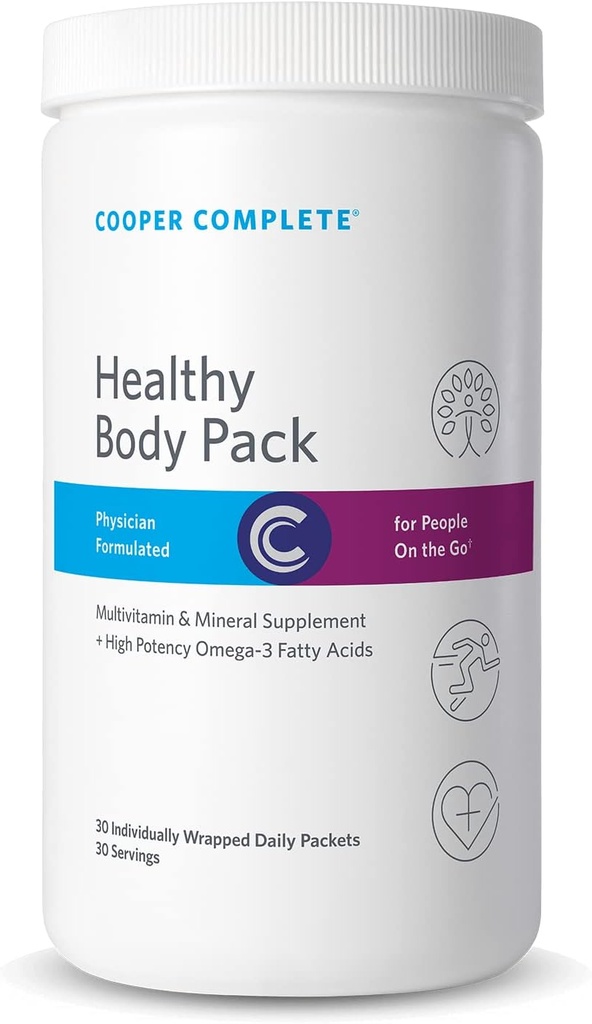 Cooper Complete - zdravo telo Pack - Dnevni vitaminski paket z multivitamin & Omega-3 ribje olje - 30 Packets na steklenico. Pakiranje po 3