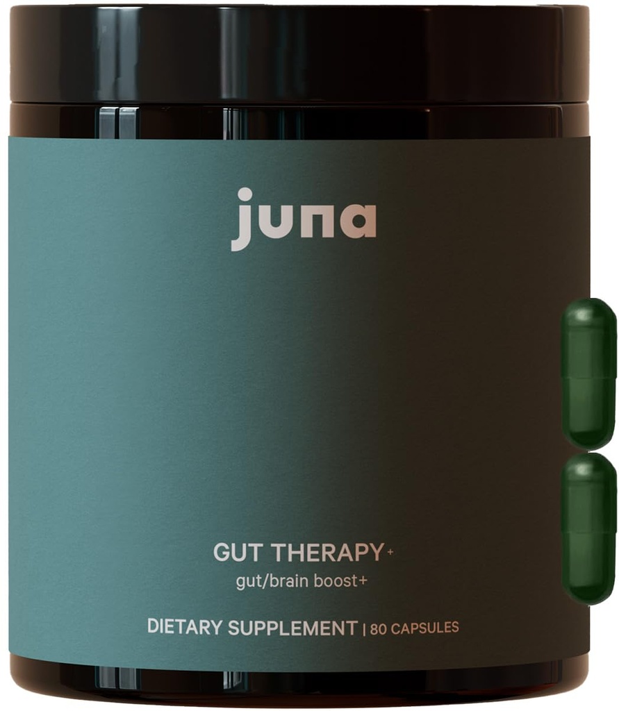 Juna Gut Therapy - Advanced Brain & Gut Health Support with Prebiotic & Probiotics - Izboljšani razpoloženj, pozornost in energija - podpira spomin, fokus in mentalno jasnost - Gorivo kognitivne zmogljivosti (80 Caps)