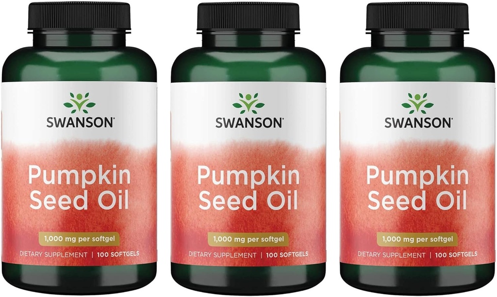Swanson bučno olje Kombinacija rastlinskega dodatka 1000 mg 100 kapsul softgel (3 pakiranja)