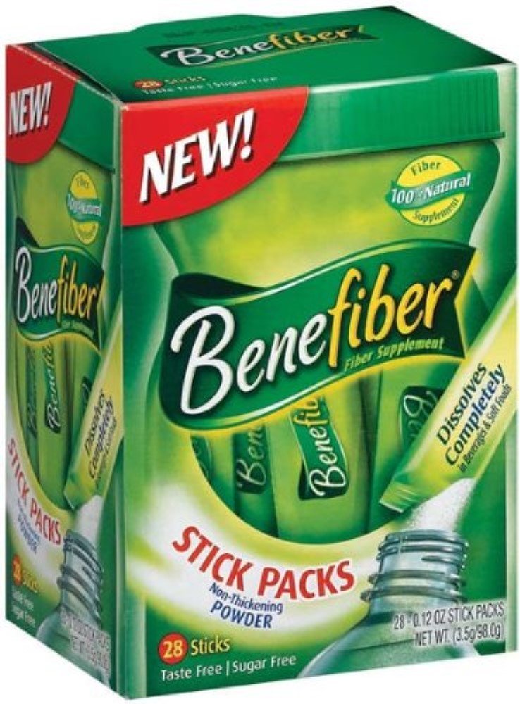 Benefiber Fiber brez sladkorja na Go Packs, brez arome, 28 ea (paket 3)