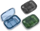 3 Pack 3 Kompartment tablete Box, Vlažno dokaz tablete, potovalne tablete Organizator za žepno torbico, Dnevno Portable Medicine Vitamin Box, Fish Oil Box, Dopolnilno polje