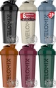 VELOMIX - 6 PAKIRANJE - 28 oz Stresalnik Protein Shaker Steklenica za mešanice beljakovin - 6x Žica Whisk 
