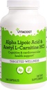 Vitacost Alpha Lipoic Acid & Acetil L-Carnitine HCl -- 1.600 mg na odmerek - 240 Kapsule znamke Vitacost