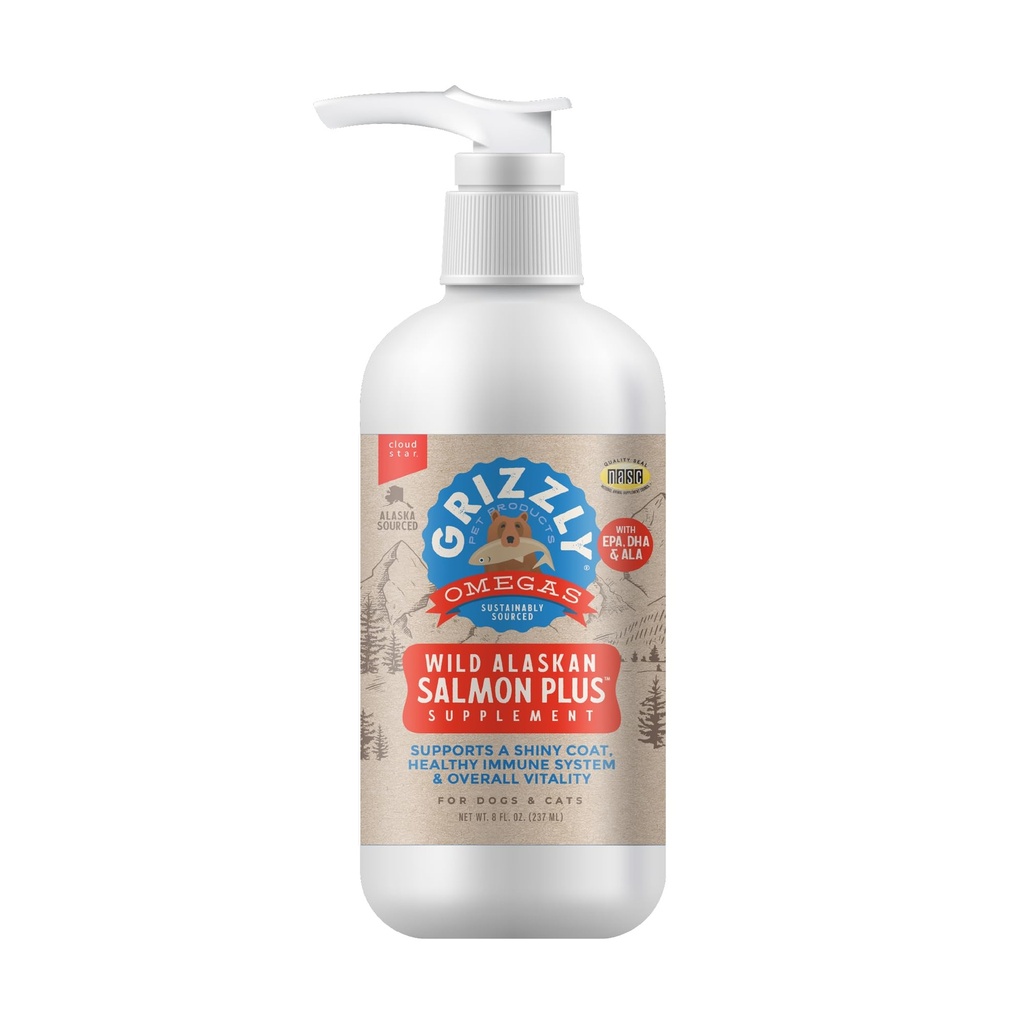 Grizzly hišni izdelki GRIZZLY PET-Salmonsko olje za pse 8 oz. Črpalka ENOTA