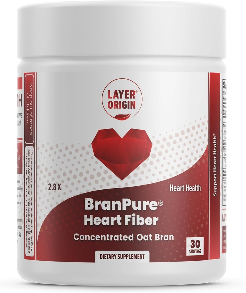 Izvor plasti BranPure Heart Fiber, super koncentrirana Oves Bran - zmanjšanje LDL-H in za vedno kemikalije, kot PFAS s topnim ovsenim glukanom, nearomatiziran prašek