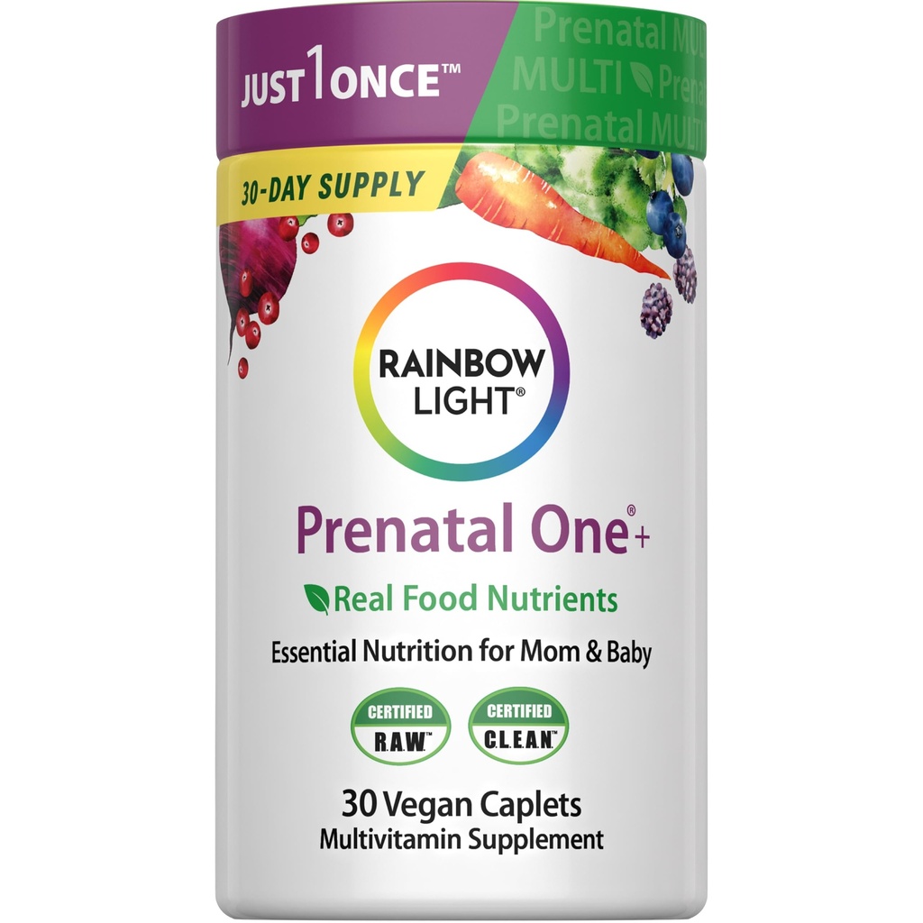 Mavrična svetlobna visokopoteznost predporodni en multivitamin, prenatalno zdravje multivitaminski podpira mamino zdravje in razvoj otroka, z vitaminom C, Vegan, 30 Count